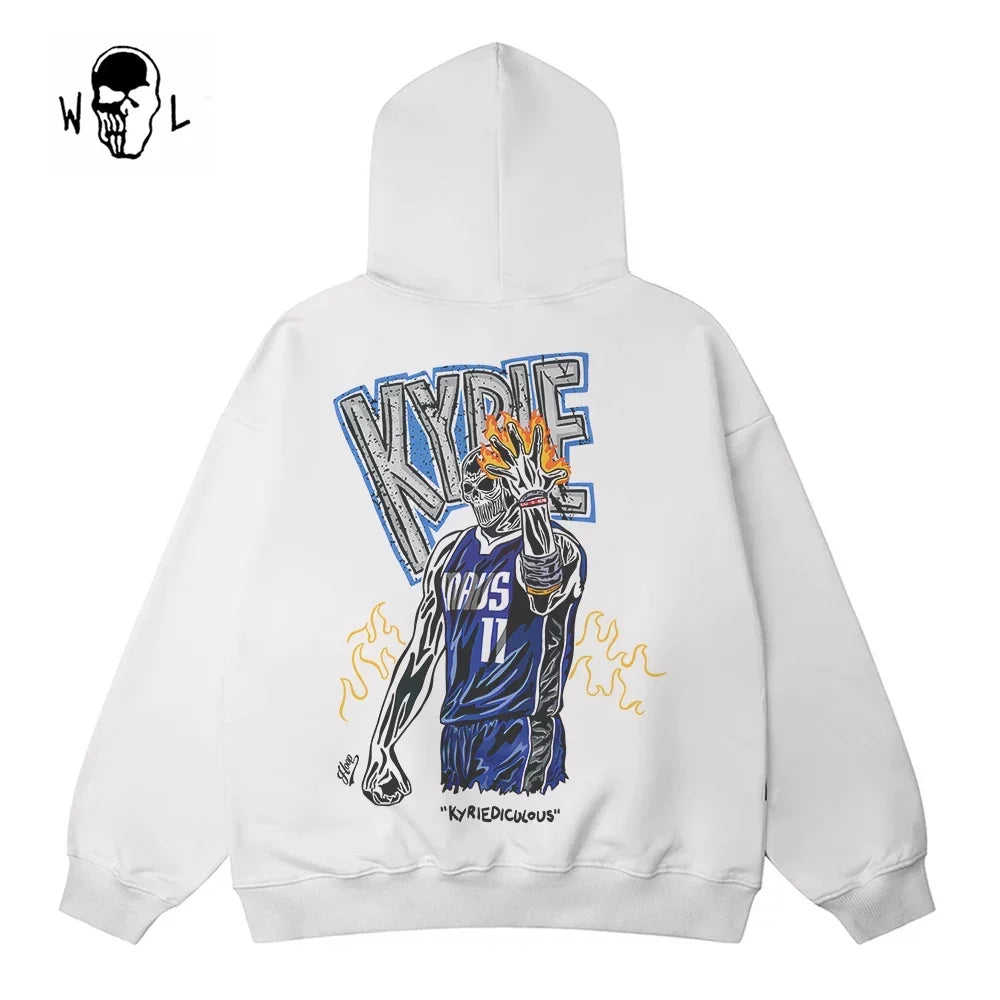 Warren Lotas Kyrie #11 Flame Skull Hoodie - White