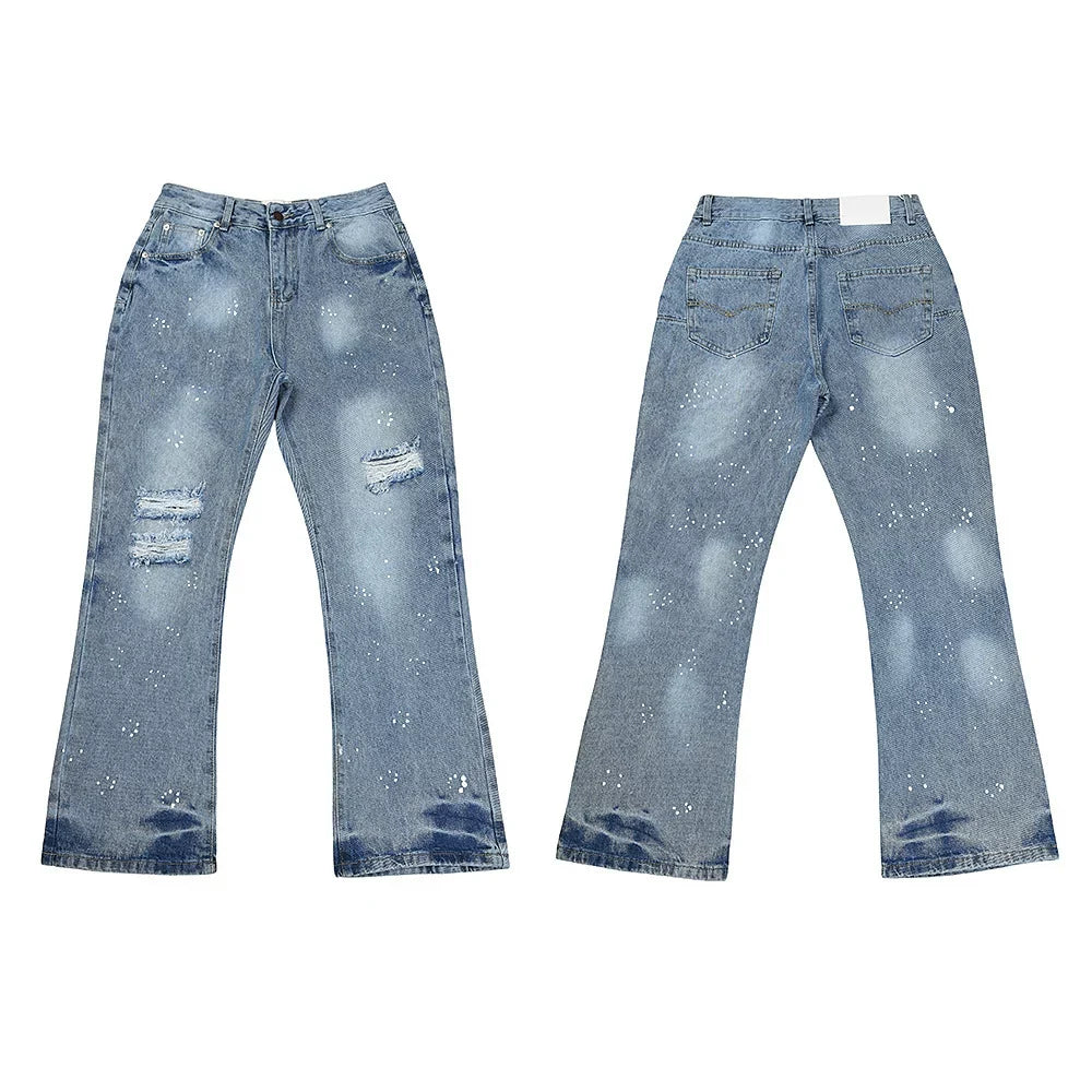 Gallery Dept Bleach Spot Light‑Wash Flare Jeans