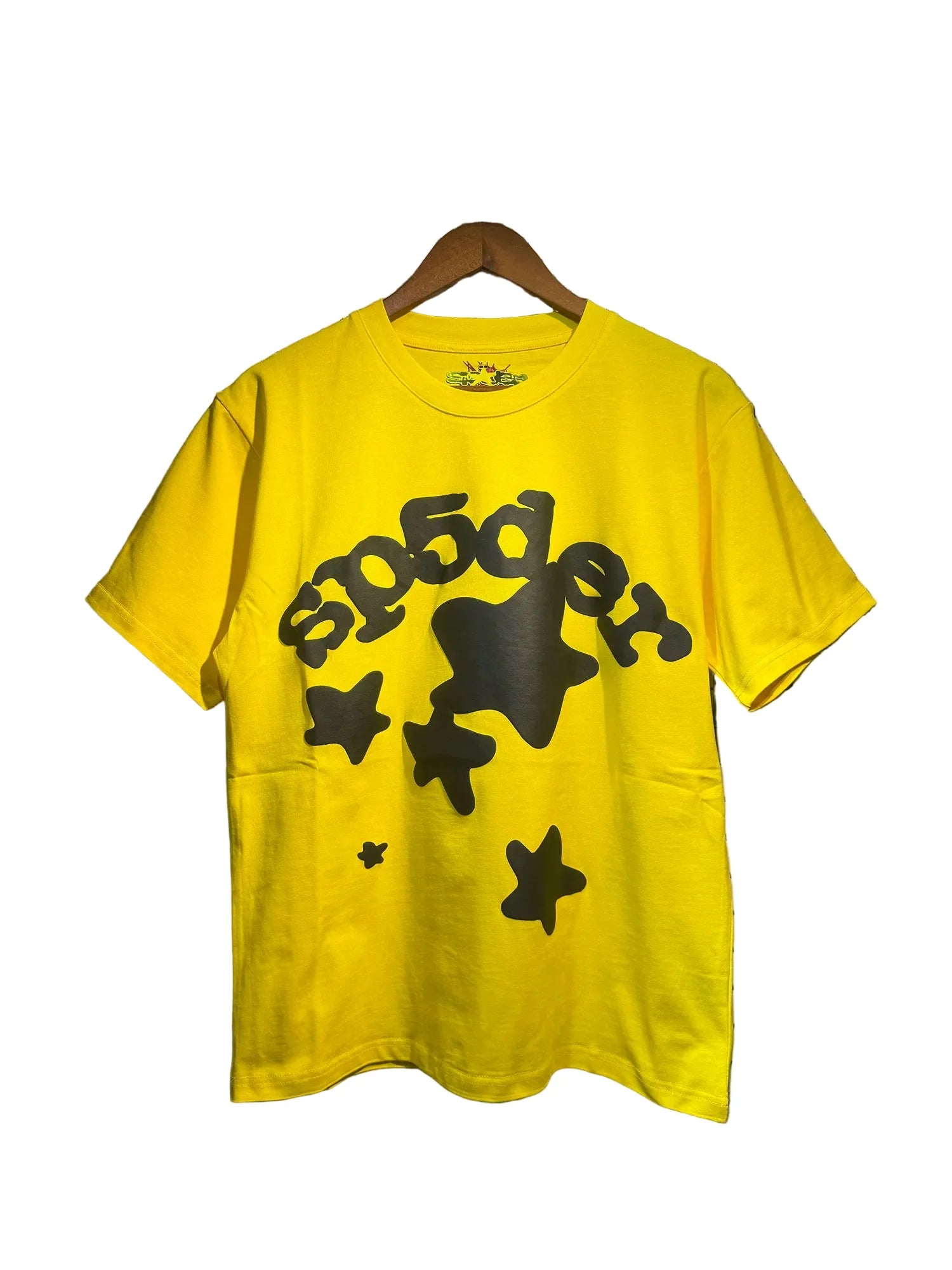 Sp5der European and American high street hip-hop trend brand unisex creative print summer loose cotton short sleeved T-shirt fog (12)