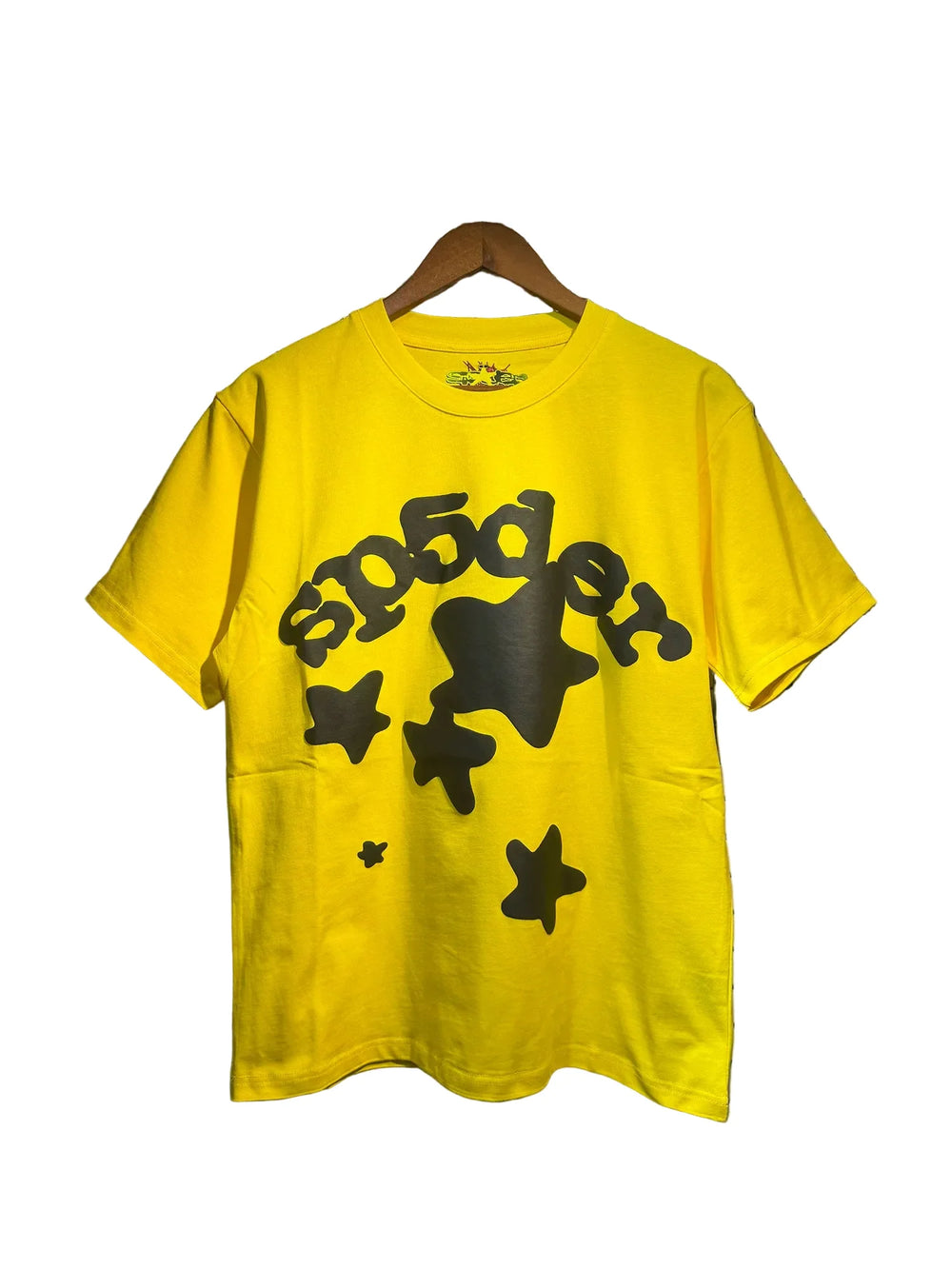 Sp5der European and American high street hip-hop trend brand unisex creative print summer loose cotton short sleeved T-shirt fog (12)