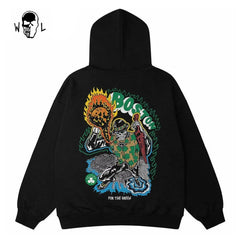 Warren Lotas Boston Flame Skull Basketball Hoodie - Black