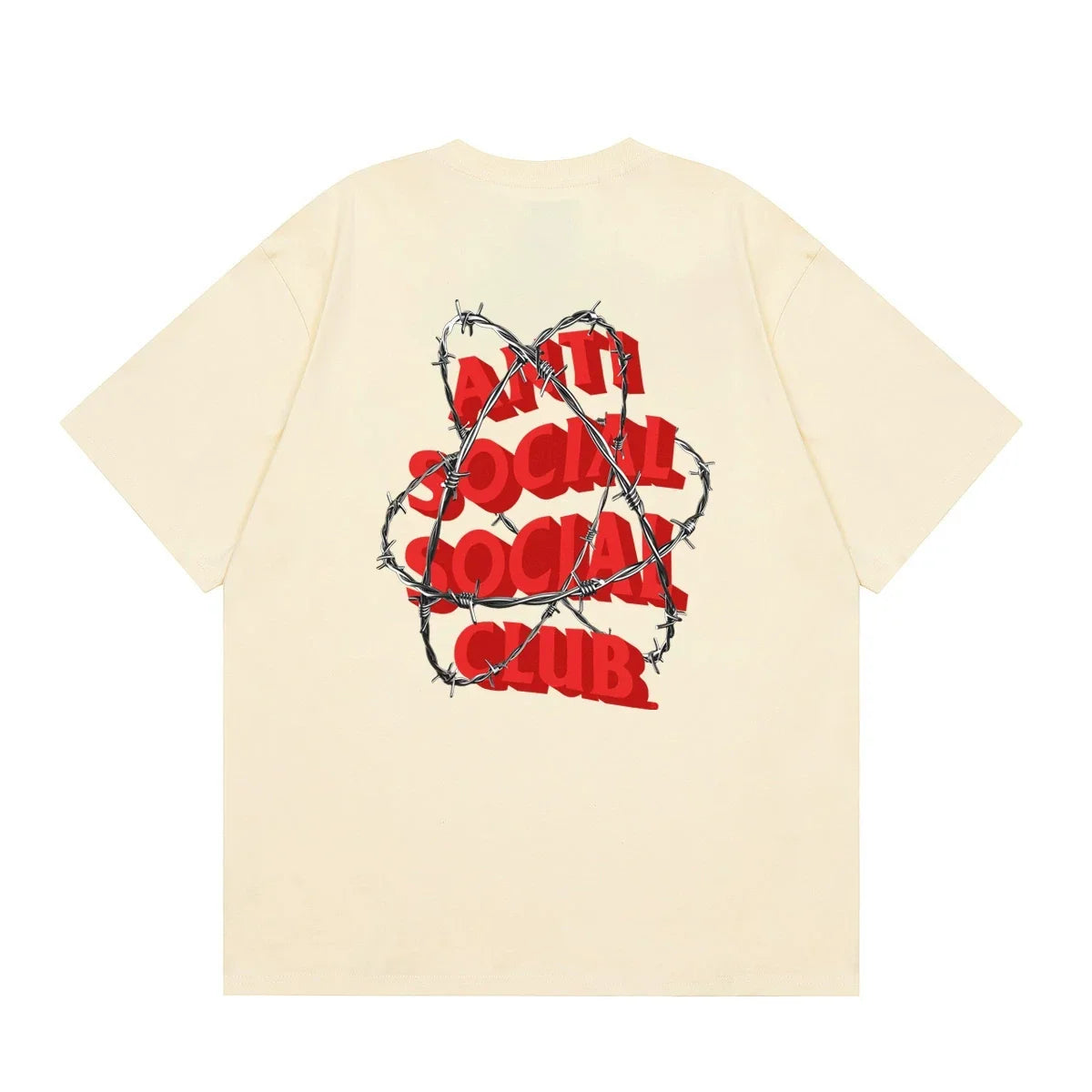 Anti Social Social Club Barbed Wire Logo T-Shirt - Cream