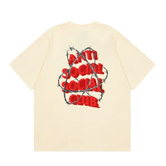 Anti Social Social Club Barbed Wire Logo T-Shirt - Cream