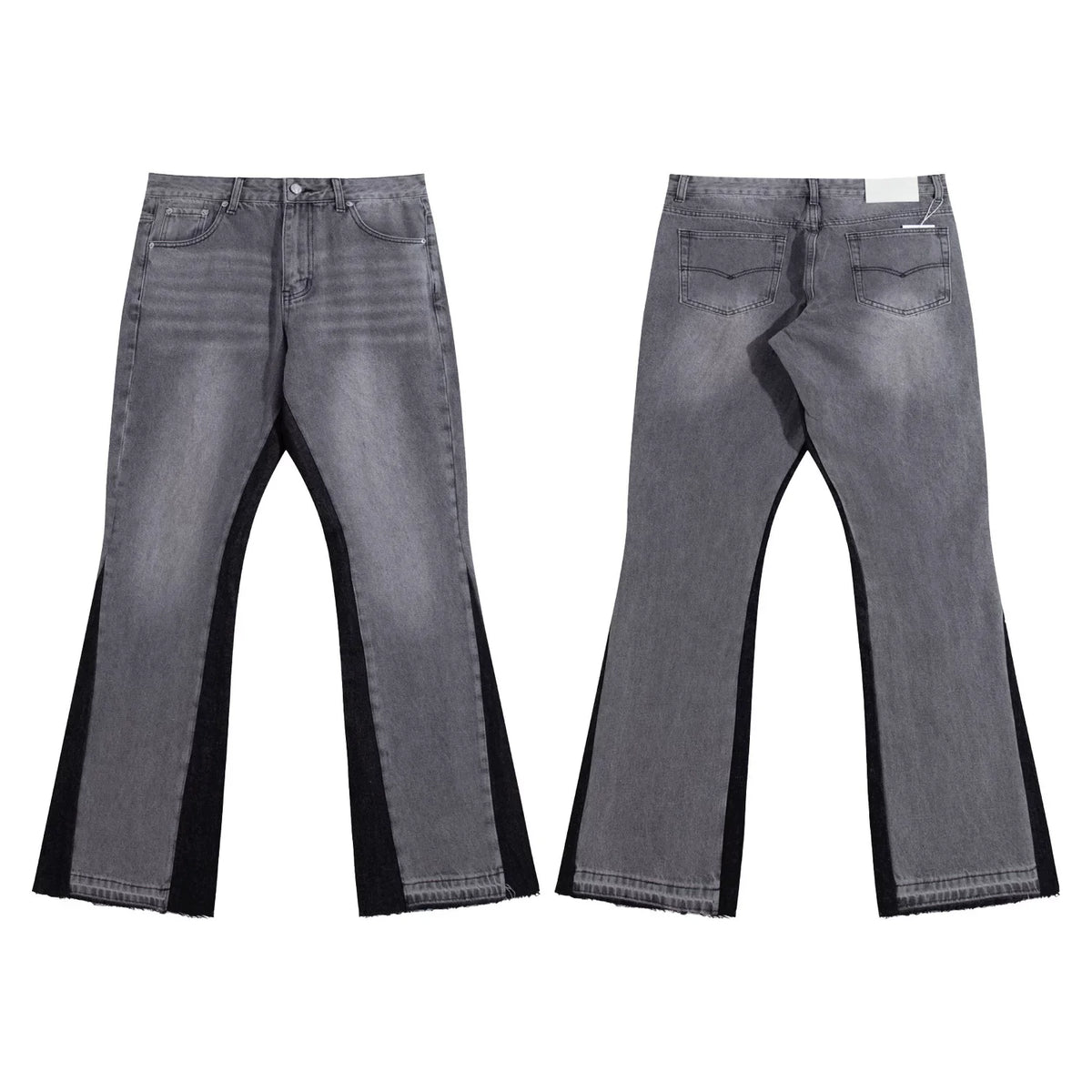 Gallery Dept Black‑Side‑Panel Grey Flare Jeans