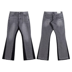 Gallery Dept Black‑Side‑Panel Grey Flare Jeans