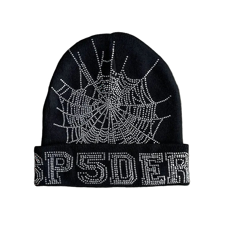 Sp5der worldwide 555555 unisex rhinestone knitted yarn cold hat (2)