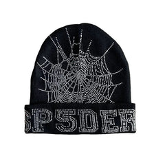 Sp5der worldwide 555555 unisex rhinestone knitted yarn cold hat (2)