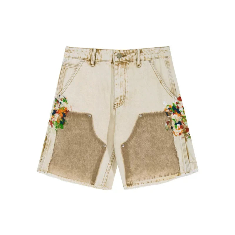 Gallery Dept Beige Multi‑Patch Floral Shorts