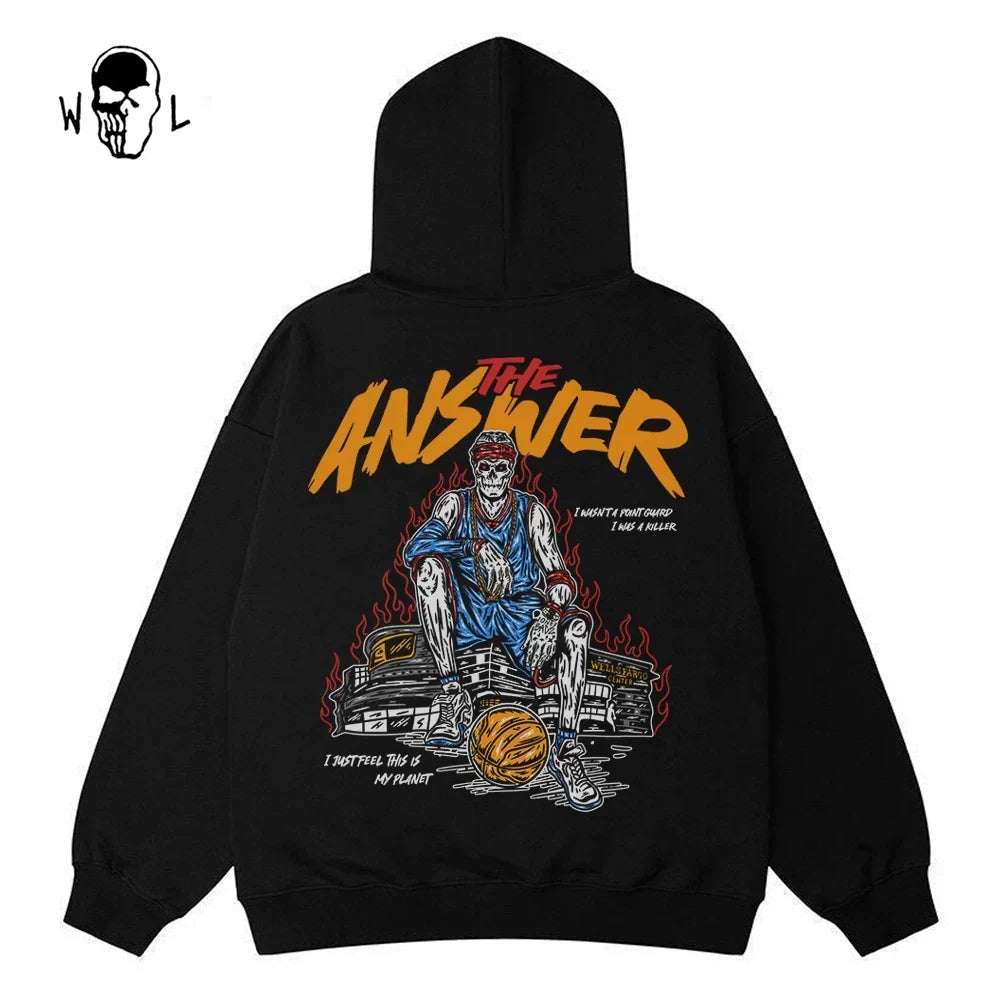 Warren Lotas The Answer Skull Hoodie - Black