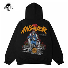 Warren Lotas The Answer Skull Hoodie - Black