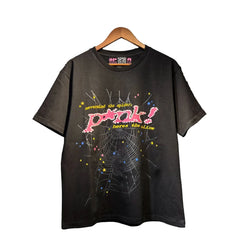 Sp5der European and American high street hip-hop trend brand unisex creative print summer loose cotton short sleeved T-shirt fog (1)