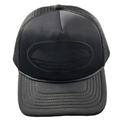 Cortiez All-Black Monochromatic Oval Ship Logo Trucker Hat