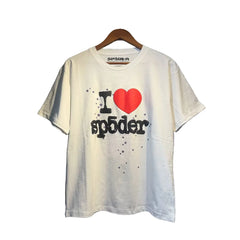 Sp5der European and American high street hip-hop trend brand unisex creative print summer loose cotton short sleeved T-shirt fog (21)