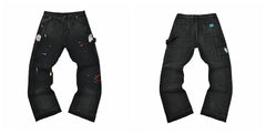 Gallery Dept Black Multi‑Mark Carpenter Jeans