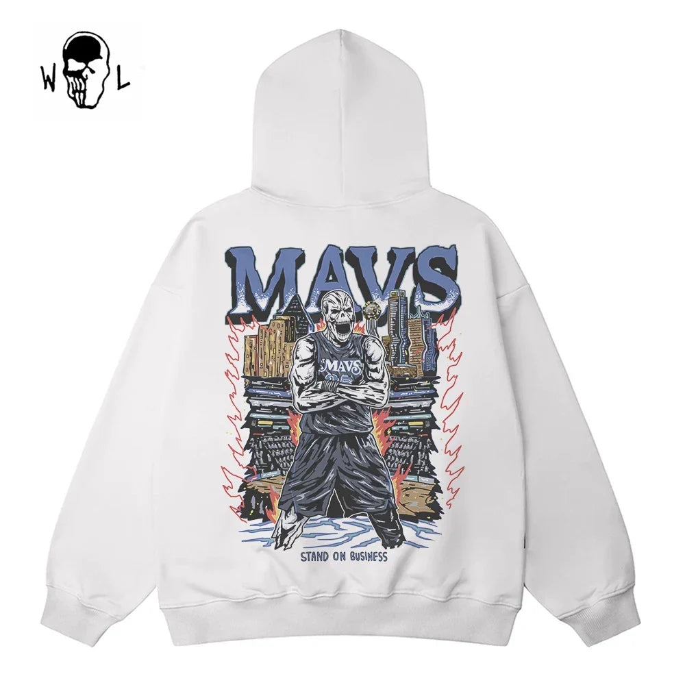 Warren Lotas Mavs Stadium Skull Hoodie - White
