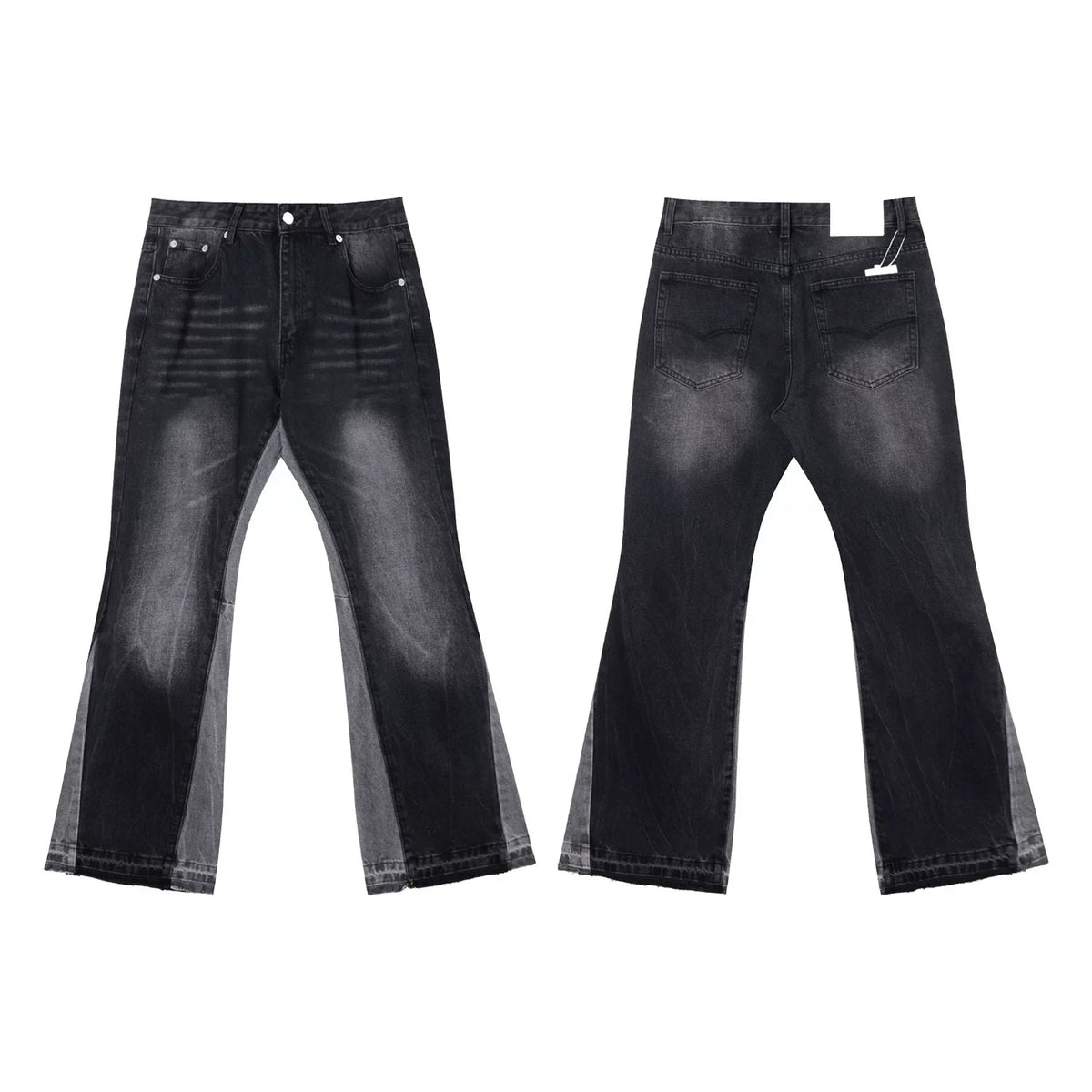 Gallery Dept Black‑Mesh Splice Flare Jeans