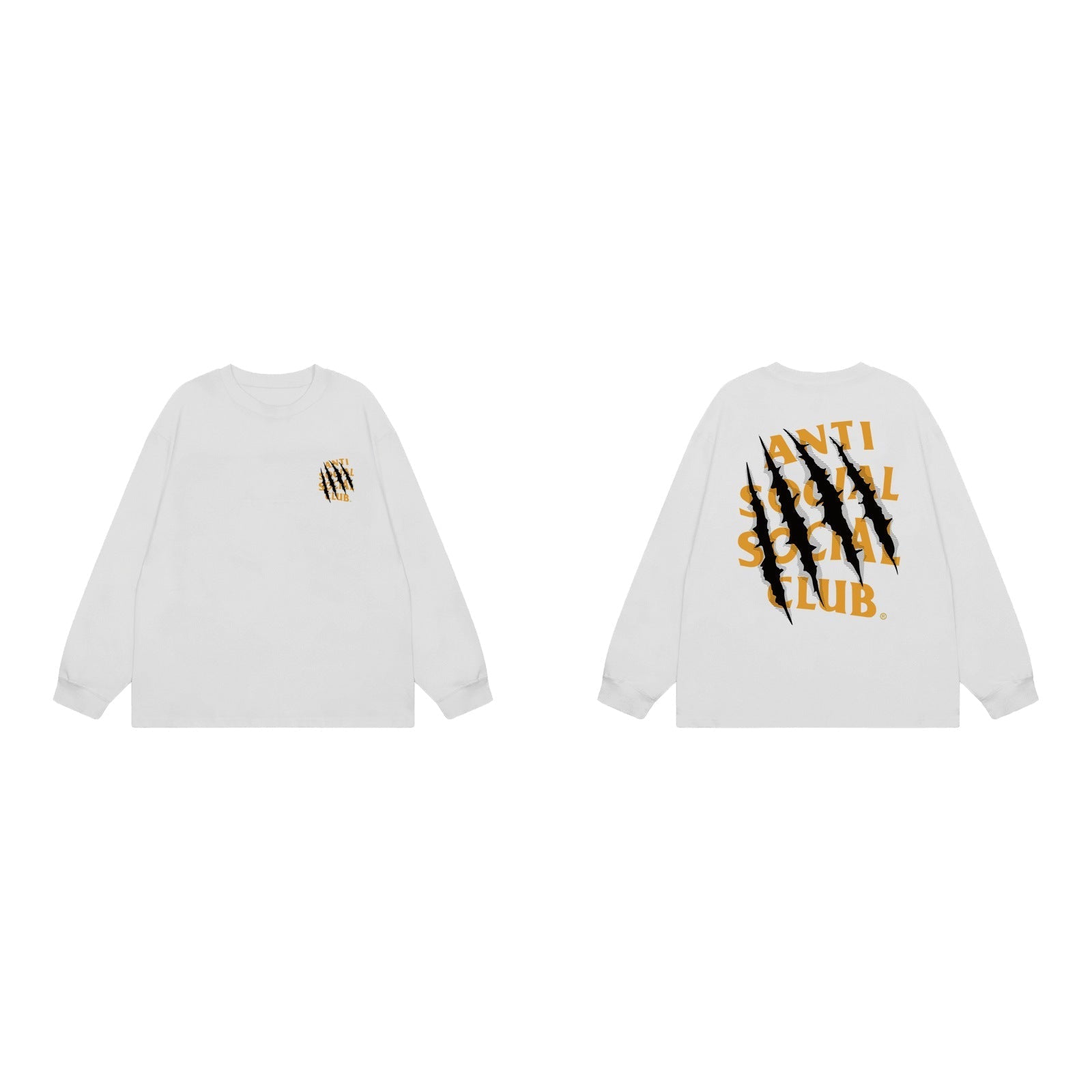 Anti Social Social Club Claw Mark Long Sleeve T-Shirt - White/Yellow