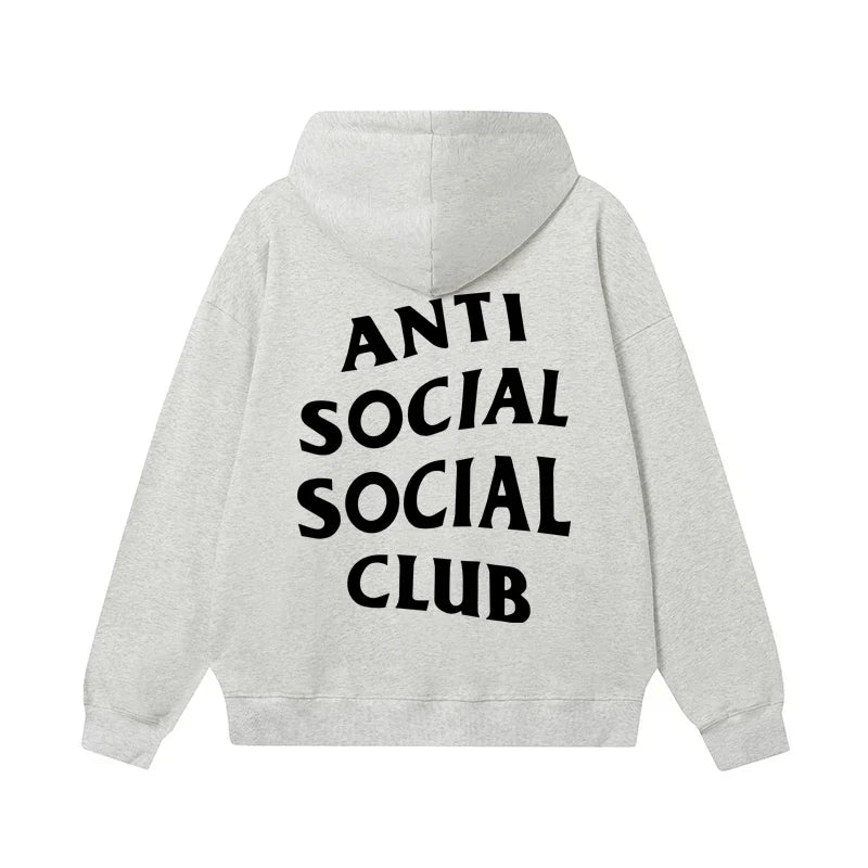 Anti Social Social Club Classic Logo Hoodie - Light Grey/Black