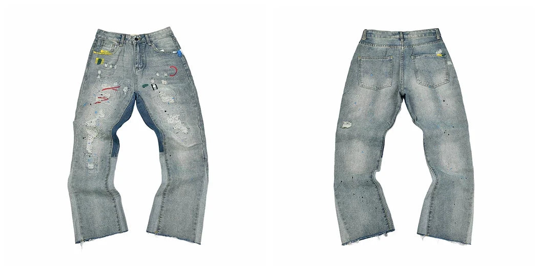 Gallery Dept Paint Splatter Distressed Jeans