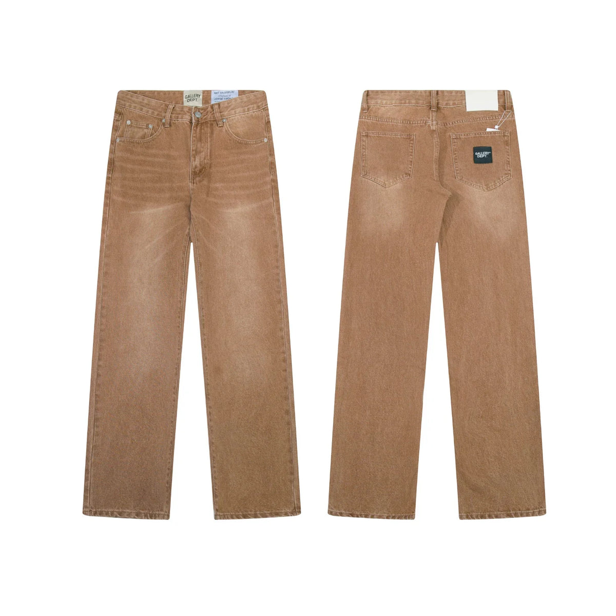 Gallery Dept Brown Vintage‑Wash Straight Jeans