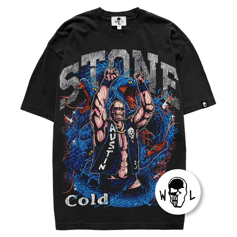Warren Lotas Stone Cold Steve Austin T-Shirt - Black