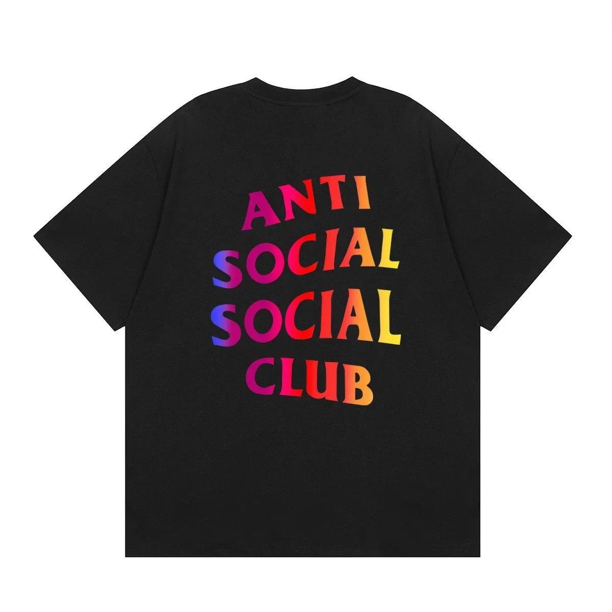Anti Social Social Club Gradient Rainbow Logo T-Shirt - Black