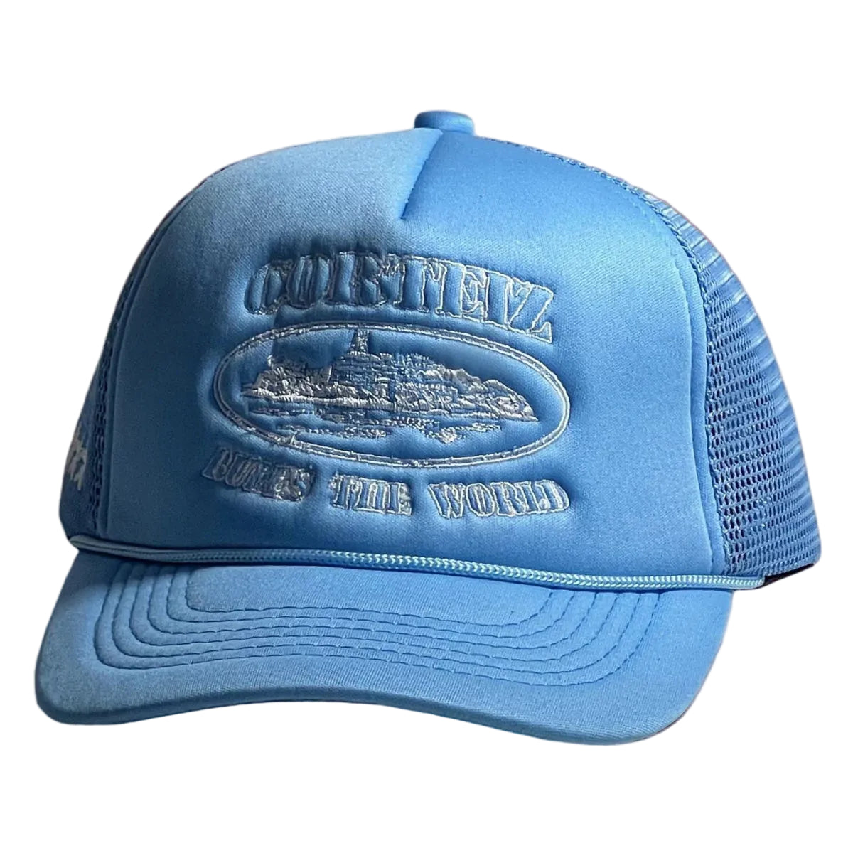 Cortiez Classic Oval Ship Logo Trucker Hat - Light Blue