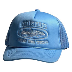 Cortiez Classic Oval Ship Logo Trucker Hat - Light Blue