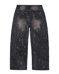 Vale Forever Black Cat Denim Jeans Black