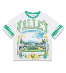 Vale Forever Tennis Court Ringer Tee White/Green