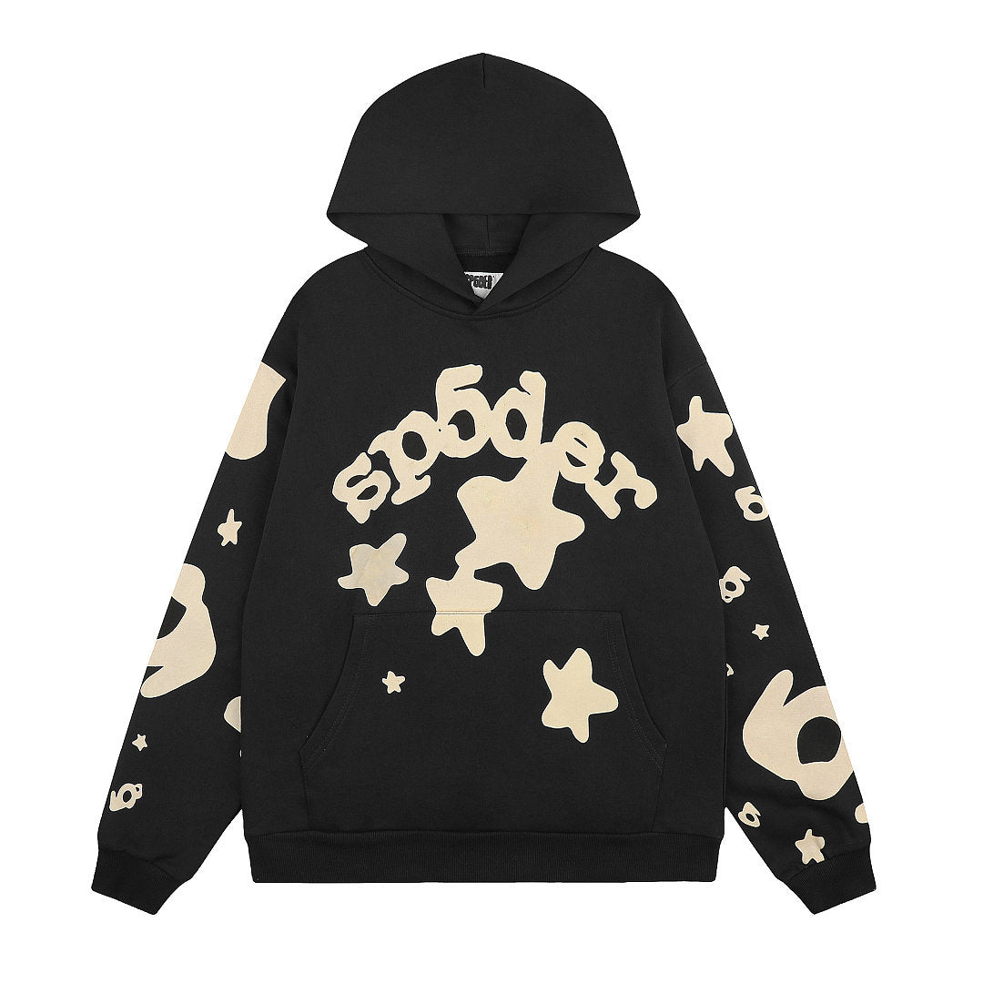 Sp5der Star Print Tracksuit — Black