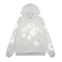 Sp5der Star Print Tracksuit — Grey