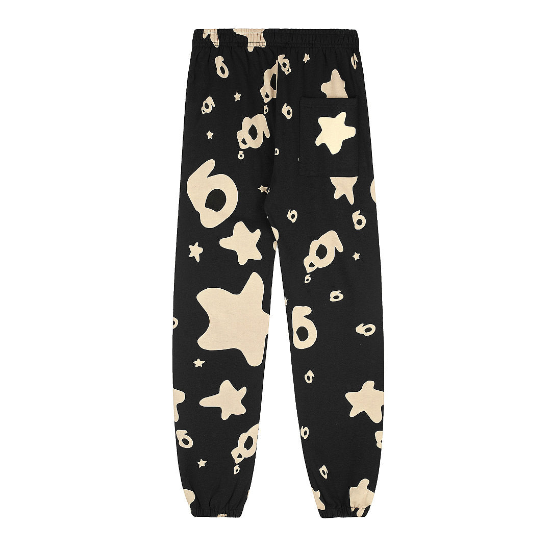 Sp5der Star Print Tracksuit — Black