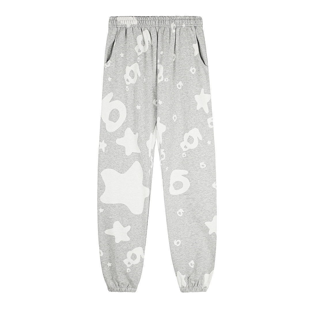 Sp5der Star Print Tracksuit — Grey