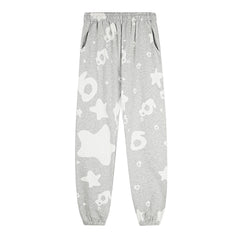 Sp5der Star Print Tracksuit — Grey