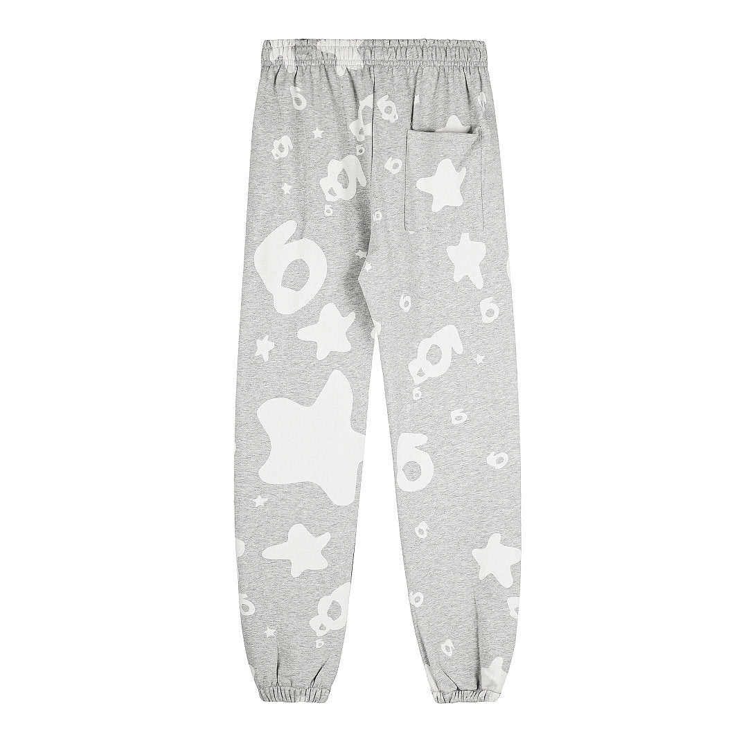 Sp5der Star Print Tracksuit — Grey