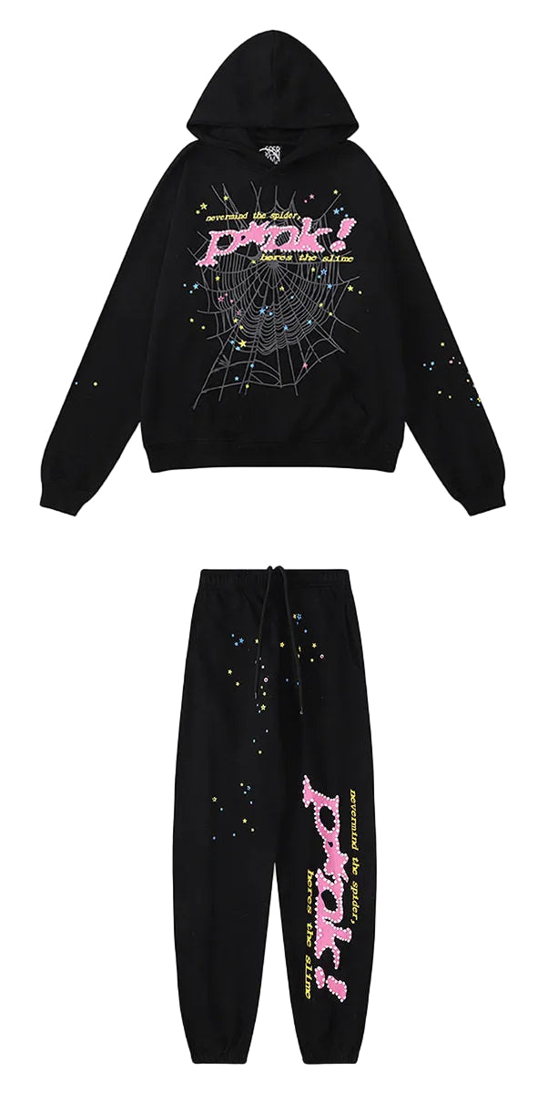 Sp5der Web P*nk Tracksuit — Black
